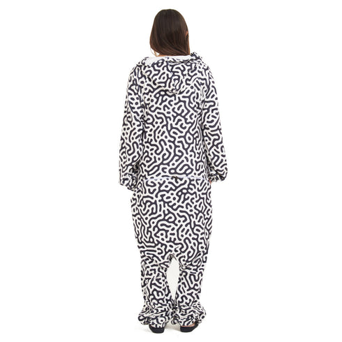 Snuggs Blanket Onesie Black Doodles